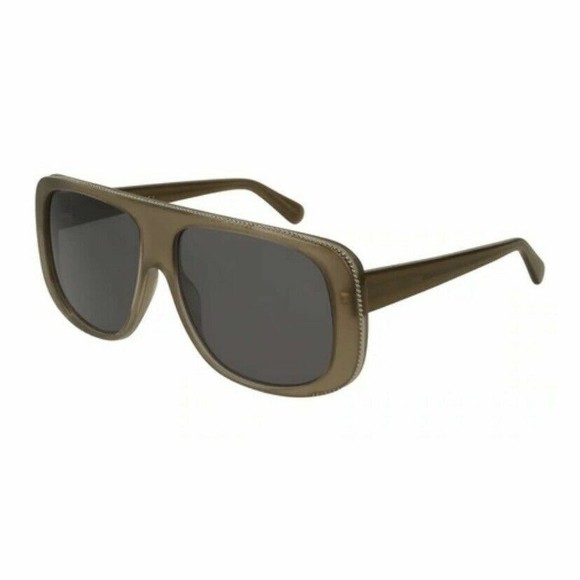 $375 Stella McCartney Falabella SC0092S Sunglasses Square Brown Clear Blue NEW